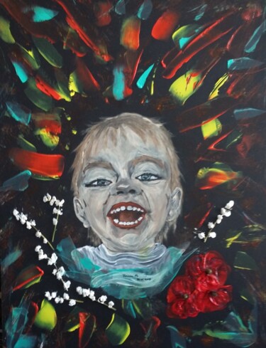 Peinture intitulée "Eclat de rire" par Patricia M. Le Démon Du Crayon, Œuvre d'art originale, Acrylique