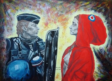 Peinture intitulée "Révolution citoyenne" par Patricia M. Le Démon Du Crayon, Œuvre d'art originale, Acrylique Monté sur Châ…