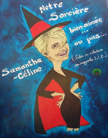 Painting titled "Samantha" by Patricia M. Le Démon Du Crayon, Original Artwork, Acrylic Mounted on Wood Stretcher frame