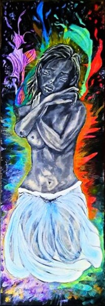 Peinture intitulée "Ombre d'une caresse" par Patricia M. Le Démon Du Crayon, Œuvre d'art originale, Acrylique Monté sur artw…