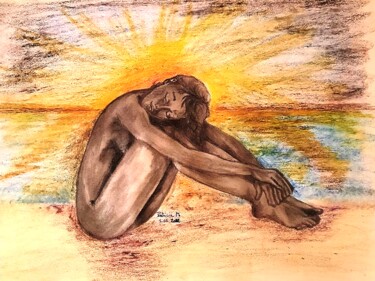 Dessin intitulée "Abandonnée" par Patricia M. Le Démon Du Crayon, Œuvre d'art originale, Pastel