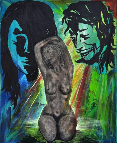Peinture intitulée "Matin suspendu" par Patricia M. Le Démon Du Crayon, Œuvre d'art originale, Acrylique Monté sur Châssis e…