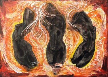 Peinture intitulée "Adèle danse" par Patricia M. Le Démon Du Crayon, Œuvre d'art originale, Acrylique Monté sur Châssis en b…