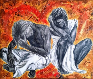 Peinture intitulée "Laisser partir" par Patricia M. Le Démon Du Crayon, Œuvre d'art originale, Acrylique Monté sur Châssis e…
