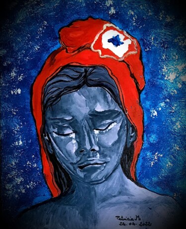 Peinture intitulée "Marianne 2e Tour" par Patricia M. Le Démon Du Crayon, Œuvre d'art originale, Acrylique Monté sur Carton