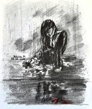 Dessin intitulée "Sans lendemain" par Patricia M. Le Démon Du Crayon, Œuvre d'art originale, Graphite