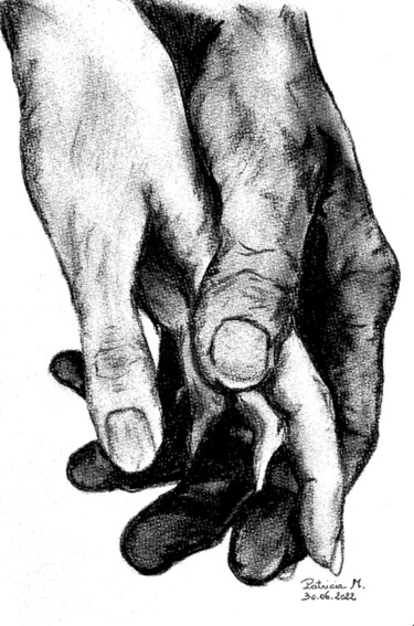 Dessin intitulée "Histoire de mains E…" par Patricia M. Le Démon Du Crayon, Œuvre d'art originale, Graphite