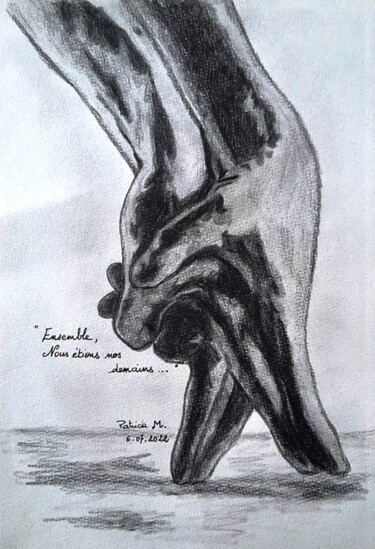 Drawing titled "Histoire de mains H…" by Patricia M. Le Démon Du Crayon, Original Artwork, Graphite