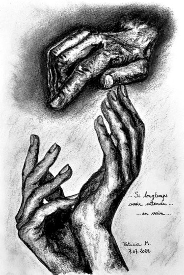 Dessin intitulée "Histoire de mains L…" par Patricia M. Le Démon Du Crayon, Œuvre d'art originale, Graphite