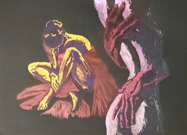 Malerei mit dem Titel "Souvenir de ce que…" von Patricia M. Le Démon Du Crayon, Original-Kunstwerk, Acryl