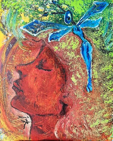 Картина под названием "Dragonfly" - Patricia M. Le Démon Du Crayon, Подлинное произведение искусства, Акрил Установлен на ка…