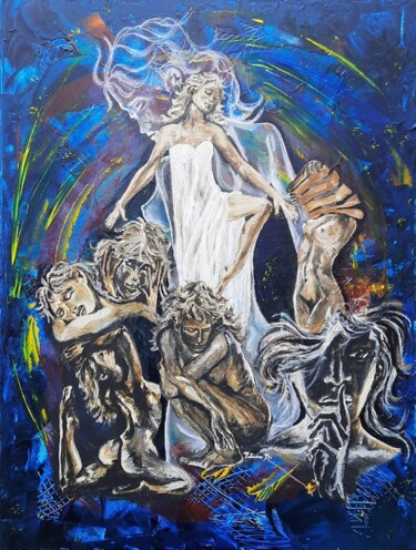 Malerei mit dem Titel "Toutes ces femmes..…" von Patricia M. Le Démon Du Crayon, Original-Kunstwerk, Acryl Auf Keilrahmen au…