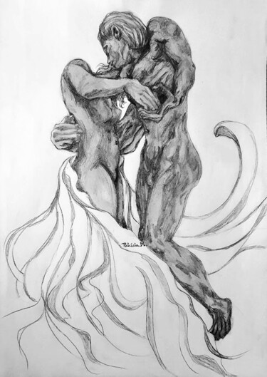 Disegno intitolato "Une valse" da Patricia M. Le Démon Du Crayon, Opera d'arte originale, Grafite