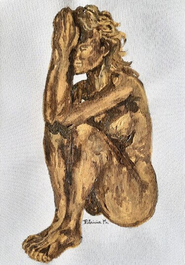 Ζωγραφική με τίτλο "Pensées" από Patricia M. Le Démon Du Crayon, Αυθεντικά έργα τέχνης, Ακρυλικό