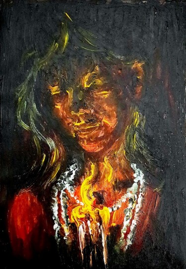 Painting titled "Gris noir" by Patricia M. Le Démon Du Crayon, Original Artwork, Acrylic