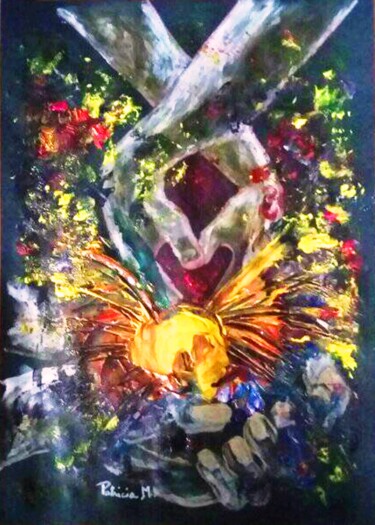 Peinture intitulée "Je t'emmène" par Patricia M. Le Démon Du Crayon, Œuvre d'art originale, Acrylique