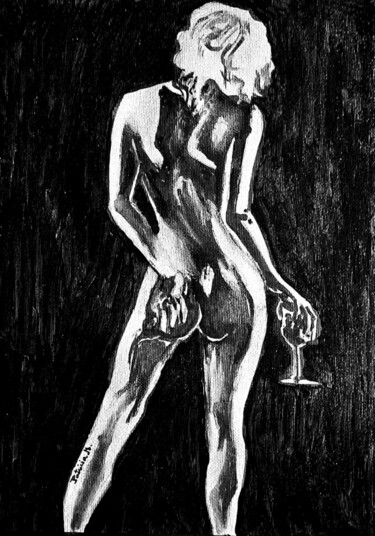 Картина под названием "La nuit n'est jamai…" - Patricia M. Le Démon Du Crayon, Подлинное произведение искусства, Акрил