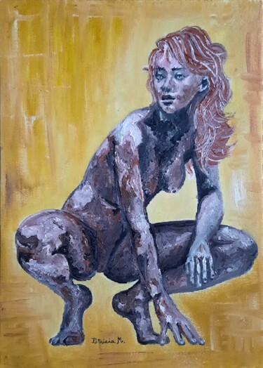 Painting titled "Sauvage" by Patricia M. Le Démon Du Crayon, Original Artwork, Oil