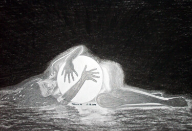 Рисунок под названием "cocon.jpg" - Patricia M. Le Démon Du Crayon, Подлинное произведение искусства, Древесный уголь