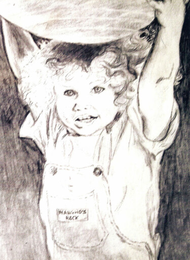 Drawing titled "Récréation" by Patricia M. Le Démon Du Crayon, Original Artwork, Graphite