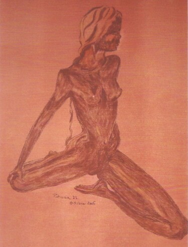 Dessin intitulée "étirements" par Patricia M. Le Démon Du Crayon, Œuvre d'art originale, Pastel