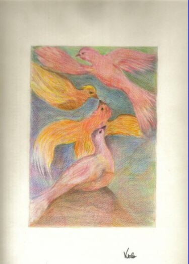 Dessin intitulée "Vuelo" par Patricia Maiolino, Œuvre d'art originale, Crayon