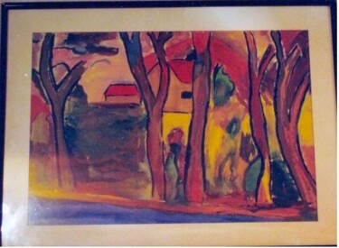 Painting titled "El bosque" by Patricia Maiolino, Original Artwork, Tempera