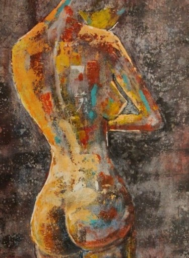 Peinture intitulée "nu coloré" par Patricia Menadier, Œuvre d'art originale, Acrylique