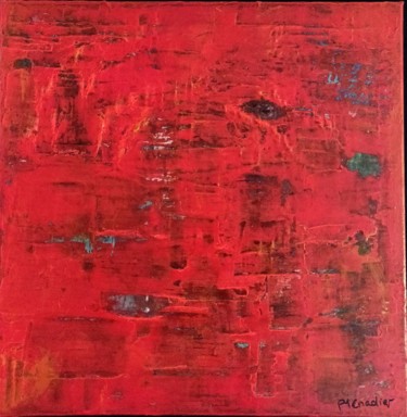 Painting titled "MONOCHROME ROUGE" by Patricia Menadier, Original Artwork, Acrylic