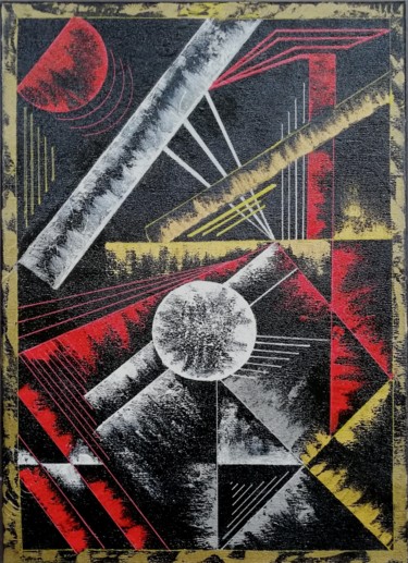 Peinture intitulée "Géométrie Lunaire" par Patricia Mollard Silvestre, Œuvre d'art originale, Acrylique Monté sur Châssis en…