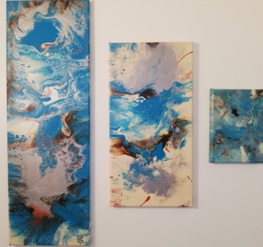 Pintura intitulada "La terre vue du ciel" por Patricia Mollard Silvestre, Obras de arte originais, Acrílico Montado em Armaç…