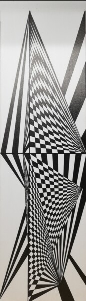 Malerei mit dem Titel "Fusion" von Patricia Mollard Silvestre, Original-Kunstwerk, Marker Auf Keilrahmen aus Holz montiert