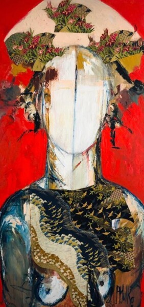 Peinture intitulée "Etude de femme" par Patricia Mulko, Œuvre d'art originale, Huile Monté sur Panneau de bois