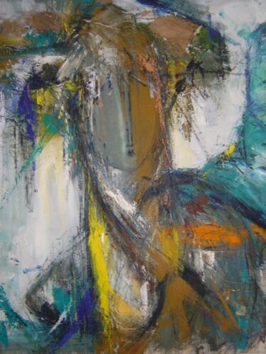 Peinture intitulée "L'Ange Bleu" par Patricia Mulko, Œuvre d'art originale, Huile