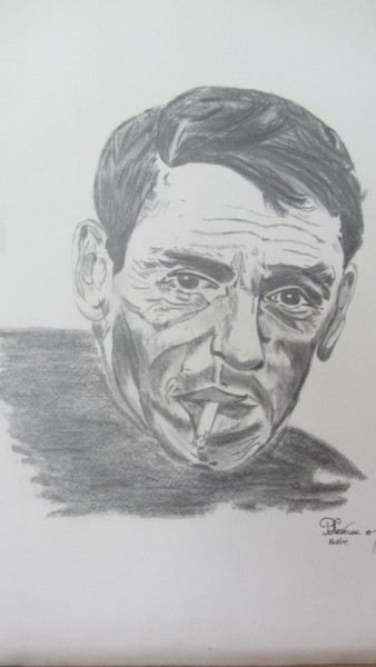 Dessin intitulée "Jacques brel" par Patricia Neveux, Œuvre d'art originale, Crayon