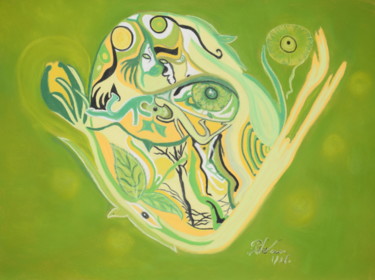 Dessin intitulée "< Espoir >" par Patricia Neveux, Œuvre d'art originale, Pastel
