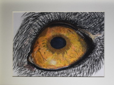 Dessin intitulée "L’œil de Sally" par Patricia Neveux, Œuvre d'art originale, Pastel