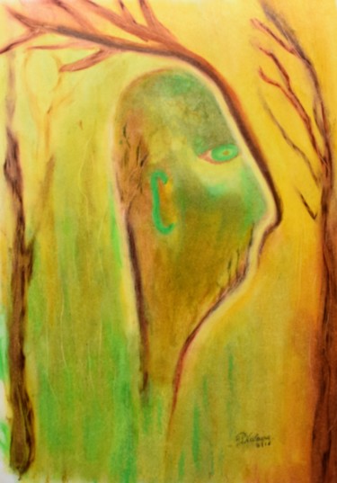 Drawing titled "L'homme nature" by Patricia Neveux, Original Artwork, Pastel
