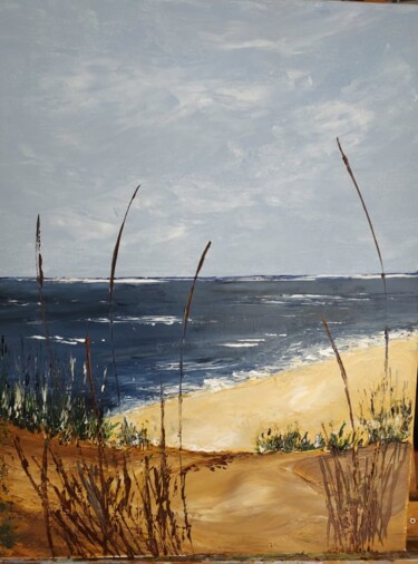 Malerei mit dem Titel "la plage" von Patricia Poulot, Original-Kunstwerk, Acryl