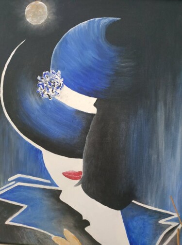 "la femme au chapeau" başlıklı Tablo Patricia Poulot tarafından, Orijinal sanat, Akrilik