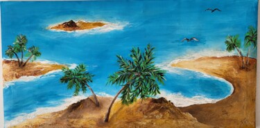 Pittura intitolato "En pleine mer" da Patricia Poulot, Opera d'arte originale, Acrilico
