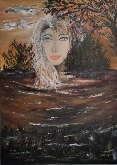 Pittura intitolato "Dame nature" da Patricia Poulot, Opera d'arte originale, Acrilico Montato su Telaio per barella in legno