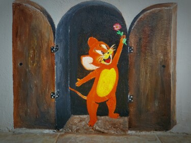Schilderij getiteld "Hello Jerry" door Patricia Poulot, Origineel Kunstwerk, Acryl