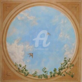 Painting titled "CIEL" by Patricia Prevot, Original Artwork, Acrylic