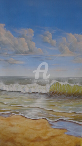 Painting titled "La plage" by Patricia Prevot, Original Artwork, Acrylic
