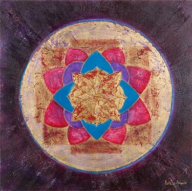 Painting titled "open lotus energy" by Patricia Queritet, Original Artwork