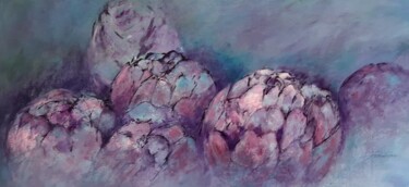 Peinture intitulée "Les violets de Prov…" par Patricia Ritschard, Œuvre d'art originale, Acrylique Monté sur Châssis en bois