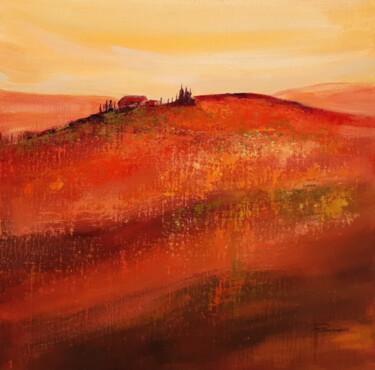 Pintura intitulada "Le soleil de Toscane" por Patricia Ritschard, Obras de arte originais, Acrílico Montado em Armação em ma…