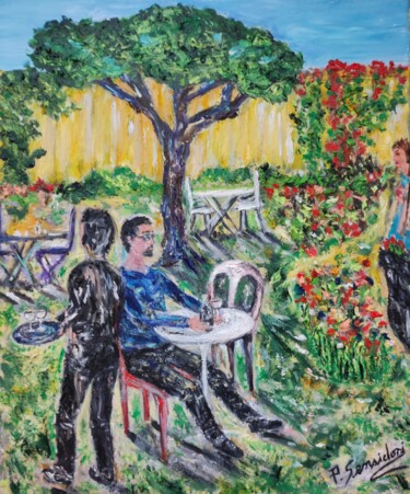 Картина под названием "Cote jardin" - Patricia Sensidoni, Подлинное произведение искусства, Масло Установлен на Деревянная р…
