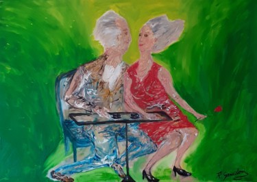 Картина под названием "Séduction" - Patricia Sensidoni, Подлинное произведение искусства, Масло Установлен на Деревянная рам…
